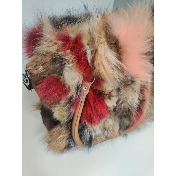 Real fox fur multicoloured bag with leather details brand is Befur on Etsy - Picture 5 of 16